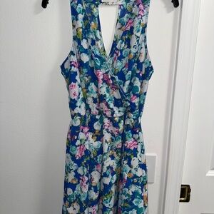 Lush Blue Floral Dress